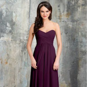 Bari Jay Purple Strapless Bridesmaid Dress